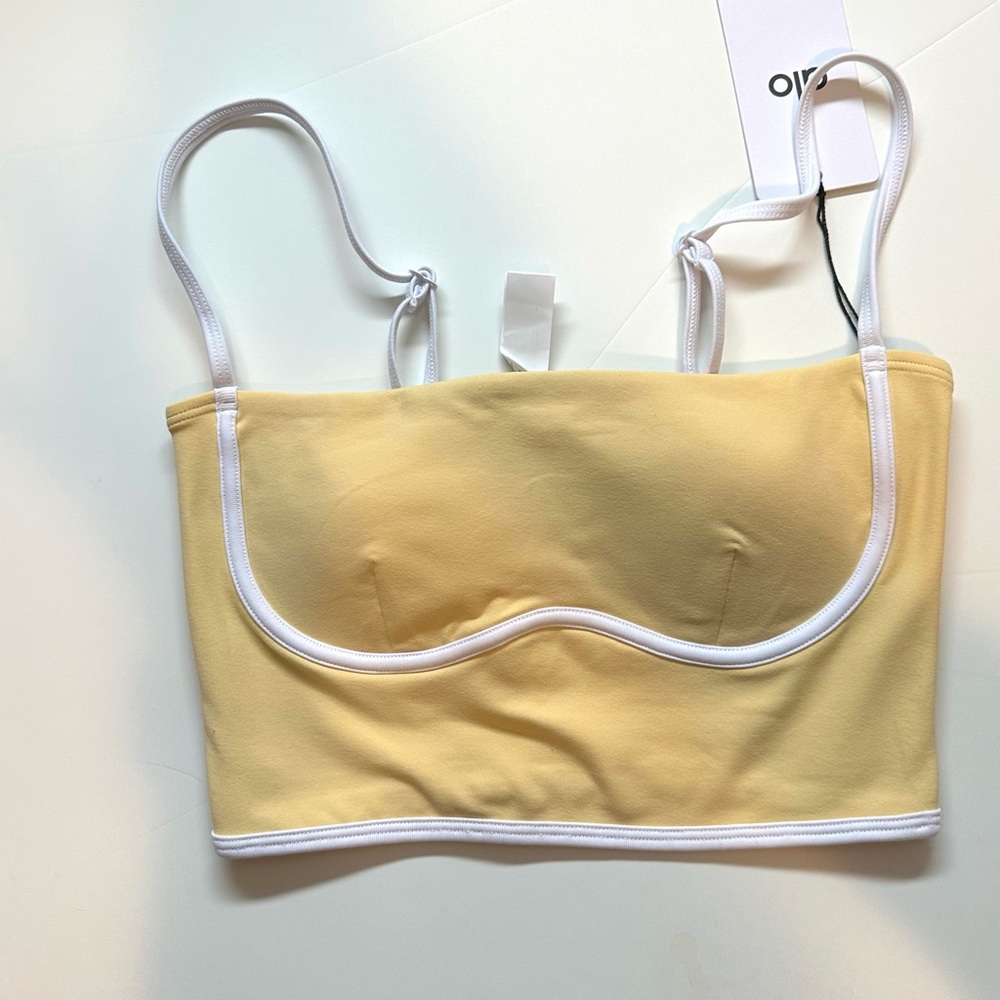 ALO Yoga Yellow Bralette with White Trim
